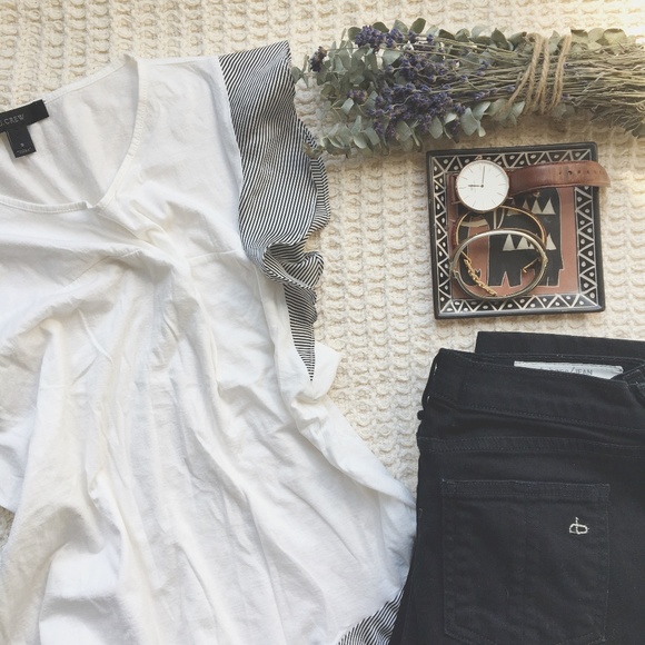 J. Crew Tops - +J C R E W + Tee With Ruffles
